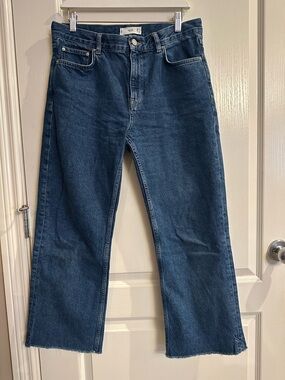 Mango Blue Straight-Leg Jeans